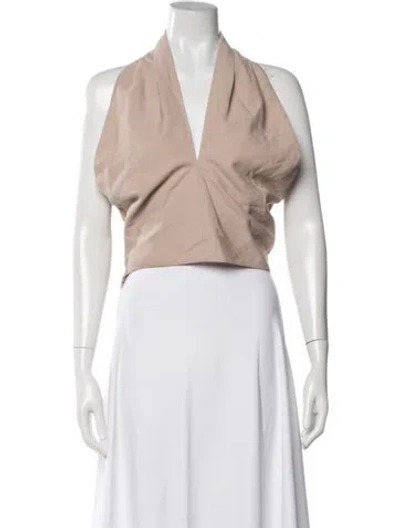 Pre-owned The Sei Halterneck Sleeveless Crop Top In Pink