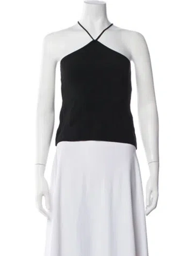 Pre-owned The Sei Halterneck Sleeveless Top In Black