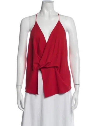 Pre-owned The Sei Halterneck Sleeveless Top In Red