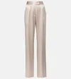 The Sei High-rise Silk Satin Wide-leg Pants In Beige