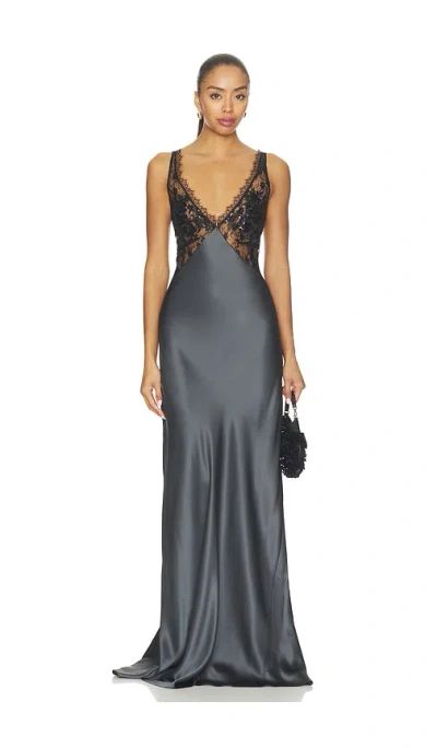 The Sei Lace Bodice Gown In Gray