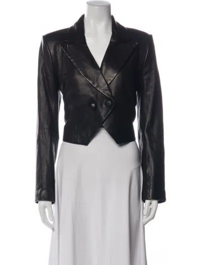 Pre-owned The Sei Lambskin Blazer In Black