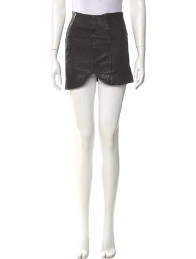 Pre-owned The Sei Lambskin Mini Skirt In Black