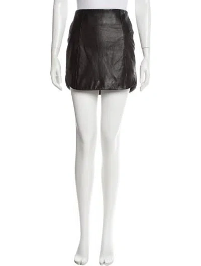 Pre-owned The Sei Lambskin Mini Skirt In Black