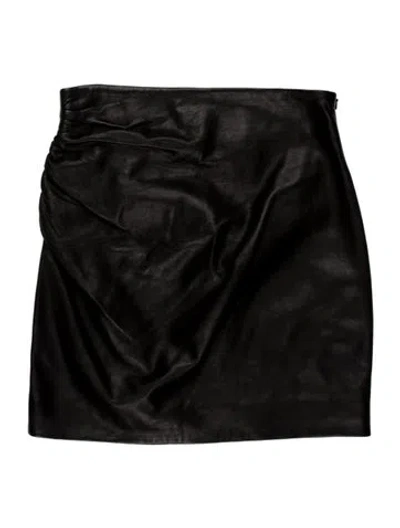 Pre-owned The Sei Lambskin Mini Skirt In Black