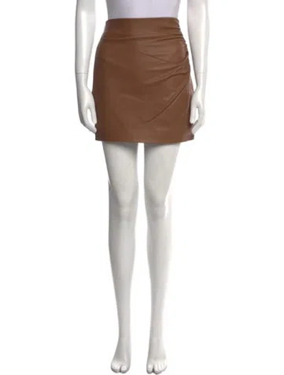 Pre-owned The Sei Lambskin Mini Skirt In Brown