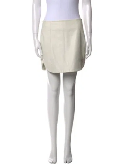 Pre-owned The Sei Lambskin Mini Skirt In Neutral