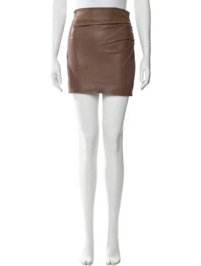 Pre-owned The Sei Lambskin Mini Skirt In Neutral