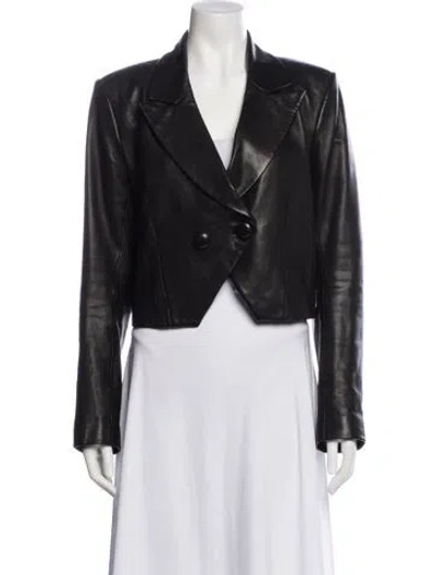 Pre-owned The Sei Leather Blazer In Black