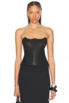 The Sei Leather Bustier In Black