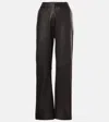 The Sei Leather Straight Pants In Black