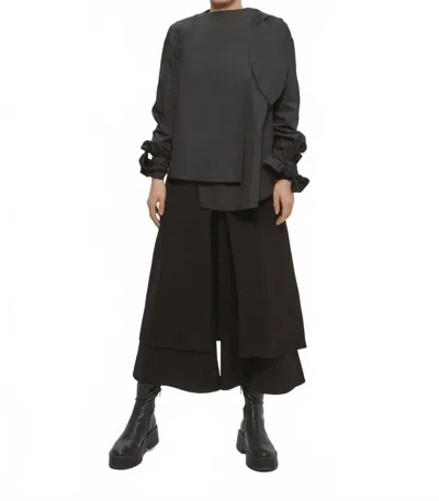 The Sei Long Sleeve Bow Shirt In Black