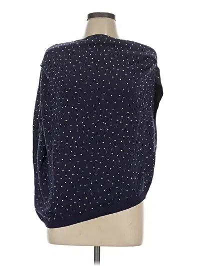 The Sei Long Sleeve Top Blue Polka Dots Pattern One Shoulder Neckline Tops In Black