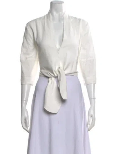 Pre-owned The Sei Long Sleeve Top In White