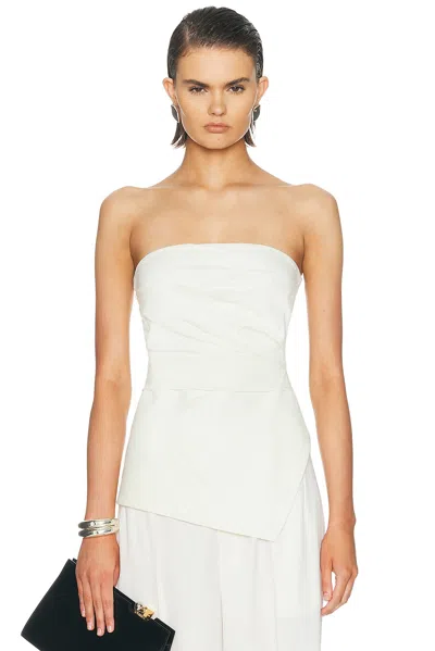 The Sei Long Strapless Top In White