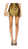 The Sei Low Waisted Mini Skirt In Umber Leopard