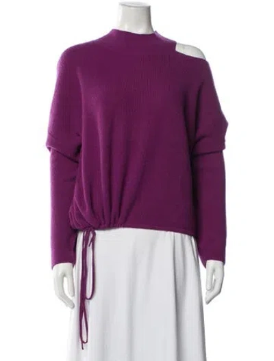 Pre-owned The Sei Merino Wool Asymmetrical Sweater W/ Tags In Purple