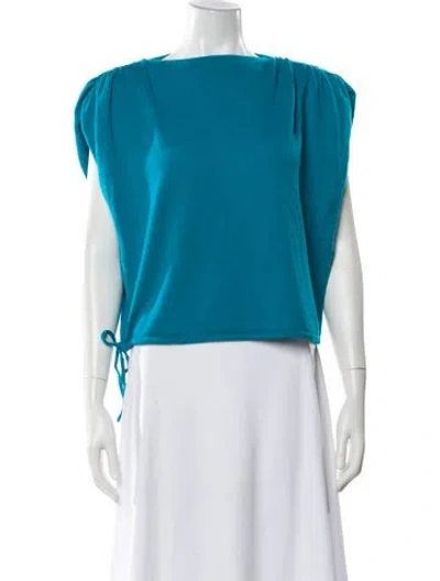 Pre-owned The Sei Merino Wool Bateau Neckline Sweater In Green