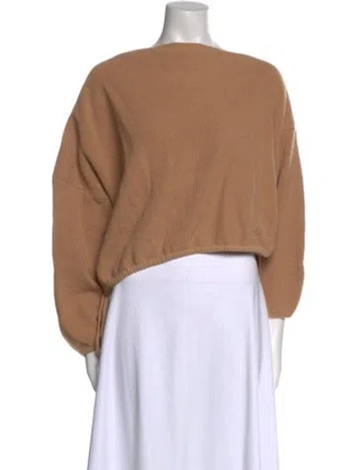 Pre-owned The Sei Merino Wool Bateau Neckline Sweater In Neutral