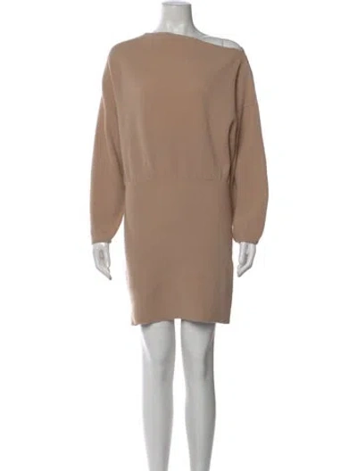 Pre-owned The Sei Merino Wool Mini Dress In Brown