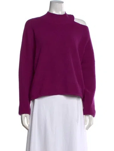 Pre-owned The Sei Merino Wool Mock Neck Sweater In Purple