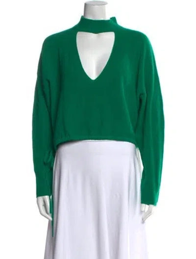 Pre-owned The Sei Merino Wool Mock Neck Sweater W/ Tags In Green