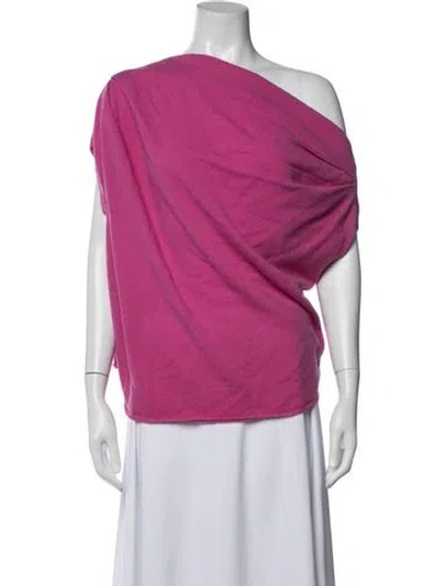 Pre-owned The Sei Merino Wool Off-the-shoulder Sweater In Pink