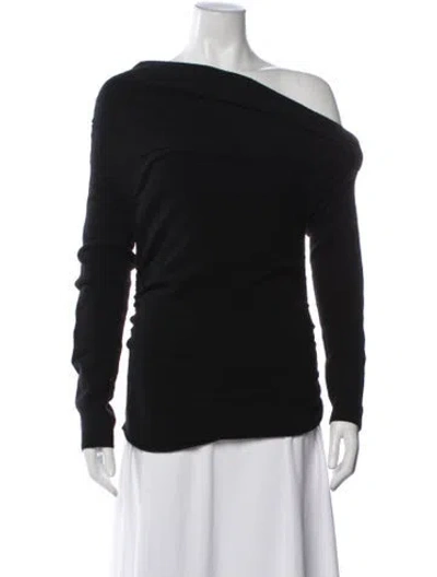 Pre-owned The Sei Merino Wool Off-the-shoulder Sweater W/ Tags In Black