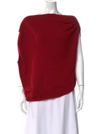 Pre-owned The Sei Merino Wool Off-the-shoulder Sweater W/ Tags In Red