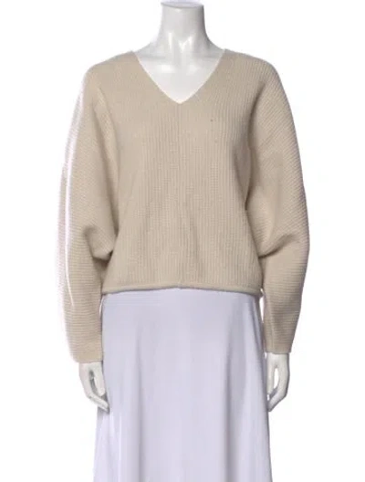 Pre-owned The Sei Merino Wool V-neck Sweater In Pink
