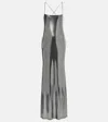 The Sei Metallic Jersey Gown In Silver