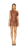 The Sei Off Shoulder Mini Dress In Brown
