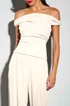 The Sei Off-shoulder Top In Cream Crepe
