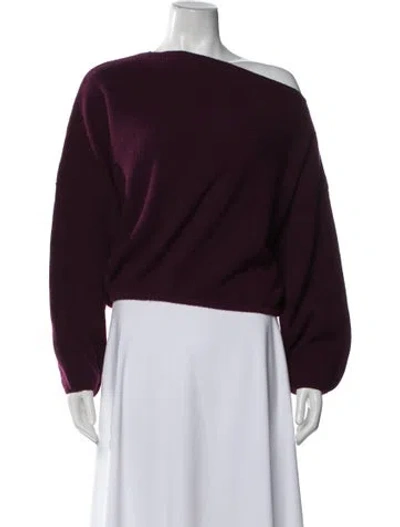 Pre-owned The Sei Off-the-shoulder Sweater In Burgundy