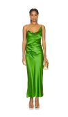 The Sei One Shoulder Cowl Dress In Green