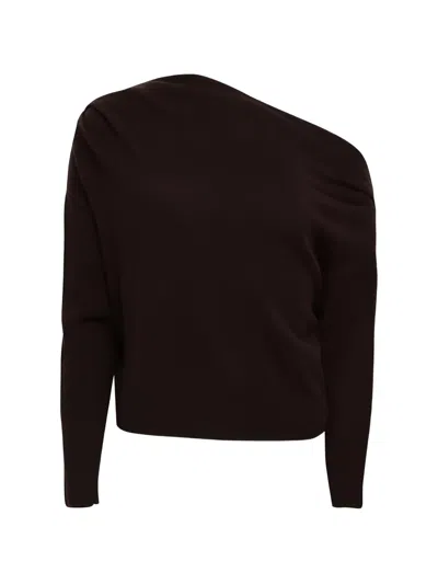 The Sei One-shoulder Long-sleeve Top In Brown