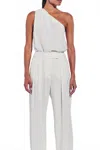 The Sei One Shoulder Pleat Top In Ivory In White