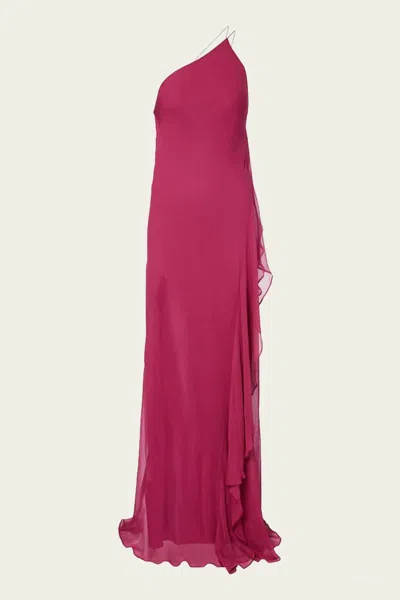 The Sei One Shoulder Ruffle Gown In Sakura