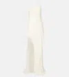 The Sei One-shoulder Ruffled Silk Gown In White