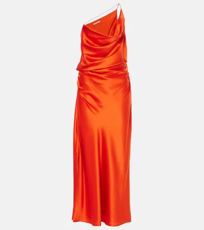 The Sei Cutout Silk-satin Gown In Orange