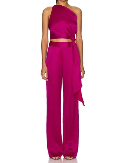 The Sei One Shoulder Top With Tail In Orchid In Pink