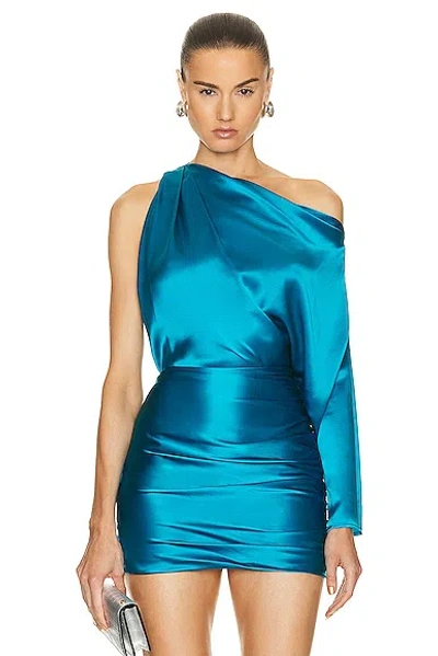 The Sei One Sleeve Drape Top In Lake