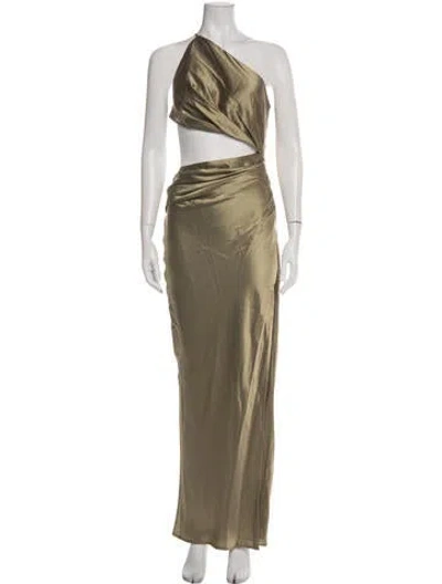 Pre-owned The Sei One-shoulder Long Dress In Green