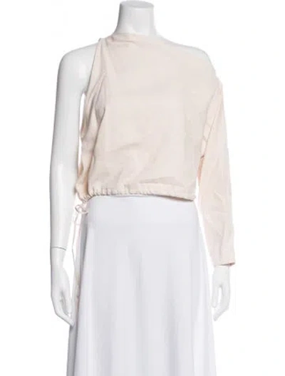 Pre-owned The Sei One-shoulder Long Sleeve Top In Neutrals