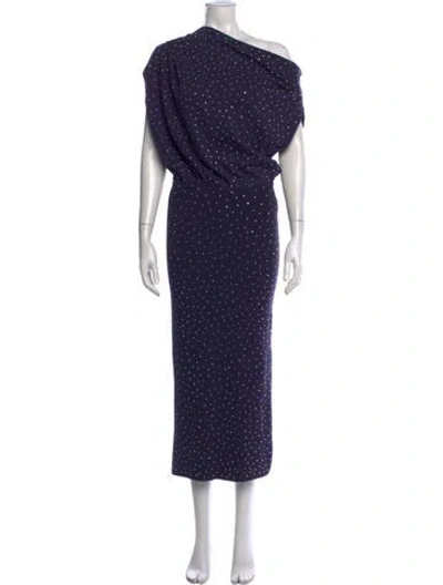 Pre-owned The Sei One-shoulder Midi Length Dress In Blue
