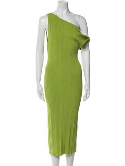 Pre-owned The Sei One-shoulder Midi Length Dress In Green