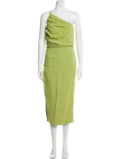 Pre-owned The Sei One-shoulder Midi Length Dress In Green