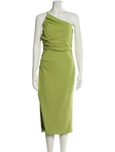 Pre-owned The Sei One-shoulder Midi Length Dress In Green