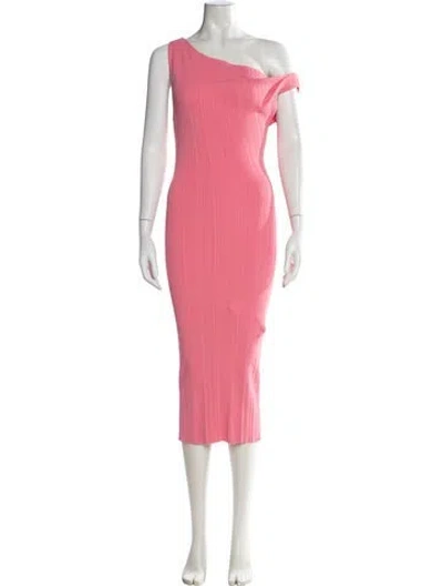 Pre-owned The Sei One-shoulder Midi Length Dress In Pink