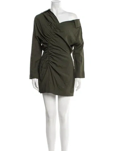 Pre-owned The Sei One-shoulder Mini Dress In Green